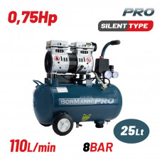 Bormann Pro BAT5080 Αεροσυμπιεστής OIL-LESS 0.75Hp 25Lt (σε 3 άτοκες δόσεις) | 030850