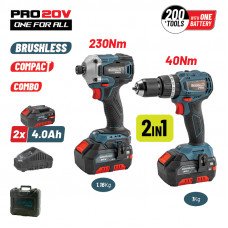 BORMANN Pro BBP5003 BORMANN Pro BBP5003 Σετ Δραπ/βιδο Κρουστικό Compact Brushless 20V & Παλμικό Κατσαβίδι & X2 Μπαταρίες