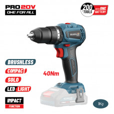 BORMANN Pro BBP5143 BORMANN Pro BBP5143 Δραπανοκατσάβιδο Κρουστικό Compact, Brushless Μπαταρίας 20V, Li-Ion, 2 ταχυτήτων