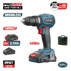 BORMANN Pro BBP5144 BORMANN Pro BBP5144 Σετ Δραπανοκατσάβιδο Compact,Brushless μπαταρίας 20V,Li-Ion με 2 Ταχύτητες