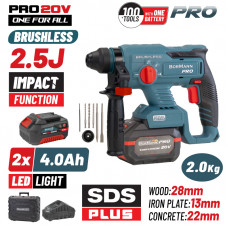 BORMANN Pro BBP5301X44CA BORMANN Pro BBP5301X44CA Πνευματικό Σκαπτικό Μπαταρίας 20V,,2x4Ah,Brushless,2.5J,SDS-Plus & Βαλίτσα