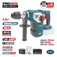 BORMANN Pro BBP5335 BORMANN Pro BBP5335 Πνευματικό Σκαπτικό Μπαταρίας SDS-PLUS Brushless 20V,4.5J,0-760rpm,SOLO