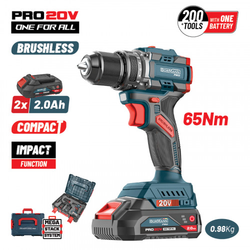 BORMANN Pro BBP5401X22CA BORMANN Pro BBP5401X22CA Κρουστικό Δραπανοκατσάβιδο Compact Brushless Μπαταρίας 20V,2x2ah BORMANN Pro BBP5401X22CA BORMANN Pro BBP5401X22CA Κρουστικό Δραπανοκατσάβιδο Compact Brushless Μπαταρίας 20V,2x2ah