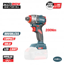 BORMANN Pro BBP5410 BORMANN Pro BBP5410 Παλμικό Κατσαβίδι Compact Brushless Μπαταρίας 20V,Li-Ion,200Nm SOLO