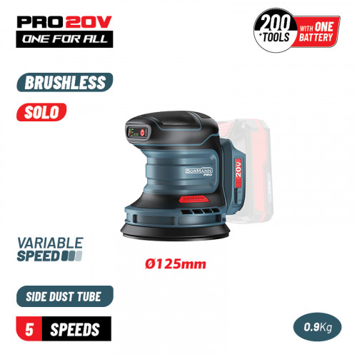 BORMANN Pro BBP5413 BORMANN Pro BBP5413 Τριβείο Έκκεντρο Brushless Μπαταρίας 20V,Li-Ion,125mm,5 Ρυθμίσεις Ταχύτητας,SOLO BORMANN Pro BBP5413 BORMANN Pro BBP5413 Τριβείο Έκκεντρο Brushless Μπαταρίας 20V,Li-Ion,125mm,5 Ρυθμίσεις Ταχύτητας,SOLO
