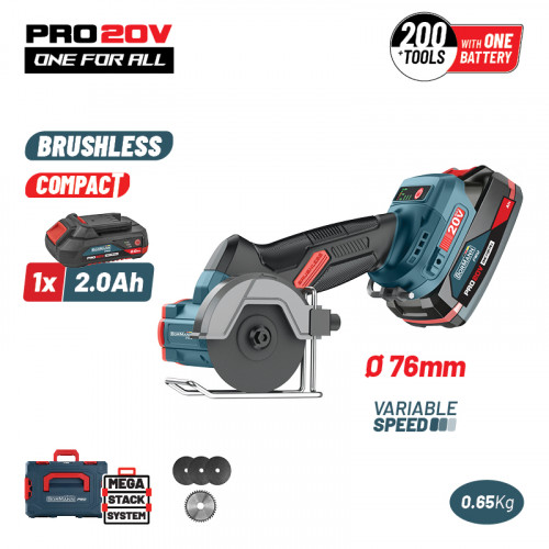 BORMANN Pro BBP5418X2CA BORMANN Pro BBP5418X2CA Μini Brushless Γωνιακός Τροχός Ρυθμιζόμενος 20V, 0-7000/14000/20000rpm,1x2Ah BORMANN Pro BBP5418X2CA BORMANN Pro BBP5418X2CA Μini Brushless Γωνιακός Τροχός Ρυθμιζόμενος 20V, 0-7000/14000/20000rpm,1x2Ah
