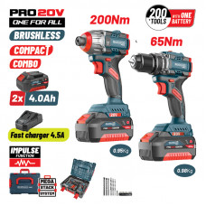 BORMANN Pro BBP5431X44T2CA BORMANN Pro BBP5431X44T2CA Σετ Compact Brushless Κρουστικό Δραπαν/βιδο & Παλμικό Κατσαβίδι Bruhless
