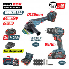 BORMANN Pro BBP5433X44T2CA BORMANN Pro BBP5433X44T2CA Σετ Compact Brushless Κρουστικό Δραπαν/βιδο 65Νm & Γωνιακός Τροχός,ΒMC