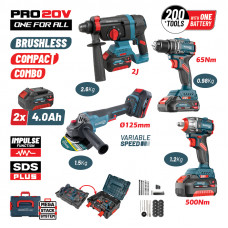 BORMANN Pro BBP5438X44T4CA BORMANN Pro BBP5438X44T4CA Σετ Brushless Μπαταρίας,Δραπαν/βιδο,Γωνιακός Τροχός,Πνευματικό & Μπουλ/δο