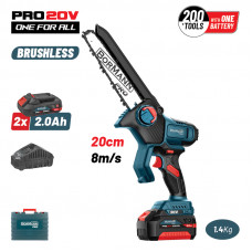 BORMANN Pro BBP5441X22C BORMANN Pro BBP5441X22C Κλαδευτικό Αλυσοπρίονο Mπαταρίας 20V Brushless,2x2Ah,Λάμα 20cm,1.3kg