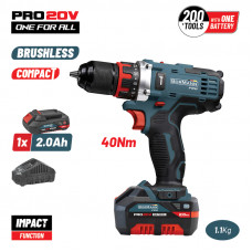 BORMANN Pro BBP5446X2 BORMANN Pro BBP5446X2 Δραπαν/βιδο Κρουστικό 20V,1x2Ah,Li-Ion,40Nm,2 Ταχύτητες & Βαλίτσα