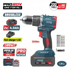 BORMANN Pro BBP5451X44CA BORMANN Pro BBP5451X44CA Δραπαν/βιδο Κρουστικό 20V,2x2Ah,Li-Ion,Compact,2 Ταχύτητες & Βαλίτσα