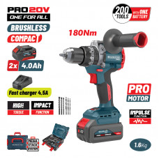 BORMANN Pro BBP5461X44CA BORMANN Pro BBP5461X44CA Δραπανοκατσάβιδο Κρουστικό, Compact, Brushless Mπαταρίας 20V,Li-Ion,2x4.0Ah