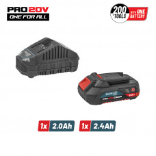 BORMANN Pro BBP9920 BORMANN Pro BBP9920 Starter Kit 20V, Mπαταρία 2.0Ah & Φορτιστής 2.4Α