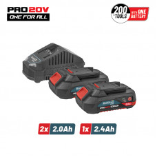 BORMANN Pro BBP9922 BORMANN Pro BBP9922 Starter Kit Μπαταρίες 2x2.0Ah & Φορτιστής 2.4Α