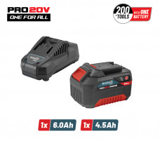 BORMANN Pro BBP9960 BORMANN Pro BBP9960 Starter Kit 20V,Μπαταρία 6.0Αh & Φορτιστής 4.5Α