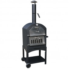 BORMANN ELITE BBQ1960 BORMANN Elite BBQ1960 Παραδοσιακός Ξυλόρφουνος/Φούρνος Πίτσας 34.5x50cm,με Ρόδες & Αποθηκευτικό Χώρο