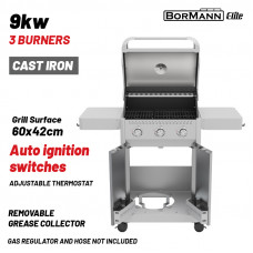 BORMANN ELITE BBQ7030 BORMANN Elite BBQ7030 Ψησταριά Υγραερίου LEGEND 3 Εστιών με Μαντεμένια Σχάρα LUXURY TYPE