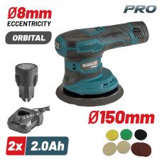 BORMANN Pro BCP3800 ΑΛΟΙΦΑΔΟΡΟΣ ΤΡΙΒΕΙΟ ΕΚΚΕΝΤΡΟ ΜΠΑΤΑΡΙΑΣ 12V , 150mm , 8mm , 2000-4500rpm , LED DISPLAY 2x2Ah , ΕΞΑΡΤΗ