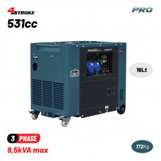 BORMANN Pro BGB9773 BORMANN Pro BGB9773 Γεννήτρια Πετρελαίου Τριφασική, Απόδοση 7000W,531cc με Μίζα & Τροχούς