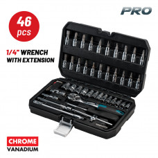 Bormann BHT5100 Σετ Κασετίνα με Καρυδάκια 1/4'' με Προέκταση Τεμάχια 46 | 024675