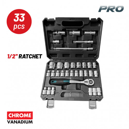 BORMANN Pro BHT5110 BORMANN Pro BHT5110 Σετ Καρυδάκια 1/2'' με Καστάνια και Προέκταση,33τεμ BORMANN Pro BHT5110 BORMANN Pro BHT5110 Σετ Καρυδάκια 1/2'' με Καστάνια και Προέκταση,33τεμ