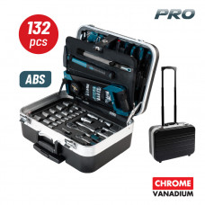 BORMANN Pro BHT5210 ΕΡΓΑΛΕΙΑ ΣΕΤ 132ΤΜΧ CR-V ΣΕ ΤΡΟΧΗΛΑΤΗ ΒΑΛΙΤΣΑ ABS