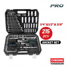 Bormann BHT5220 Σετ Κασετίνα με Καρυδάκια 1/2'', 1/4''  & 3/8'' με Καστάνια και προέκταση Τεμάχια 215 | 028246