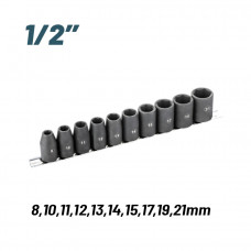 BORMANN Pro BHT7703 BORMANN Pro BHT7703 Σετ Καρυδάκια Αέρος 1/2'' , 8,10,11,1213,14,15,17,19,21mm, 10τεμ