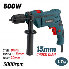 BORMANN Lite BID5100 ΔΡΑΠΑΝΟ ΚΡΟΥΣΤΙΚΟ 500W, 0-2900rpm, 0-46400 bpm, ΤΣΟΚ ΑΥΤΟΜΑΤΟ 13mm, ΟΔΗΓΟΣ ΒΑΘΟΥΣ