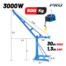 BORMANN Pro BPA6100 BORMANN Pro BPA6100 Ηλεκτρικό Παλάγκο (ΓΕΡΑΝΑΚΙ) με Βάση,500kg,με Θερμικό Διακόπτη