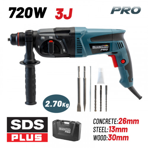 BORMANN Pro BPH2900 ΣΚΑΠΤΙΚΟ ΠΕΡΙΣΤΡΟΦΙΚΟ ΠΙΣΤΟΛΕΤΟ SDS-PLUS 720W BORMANN Pro BPH2900 ΣΚΑΠΤΙΚΟ ΠΕΡΙΣΤΡΟΦΙΚΟ ΠΙΣΤΟΛΕΤΟ SDS-PLUS 720W