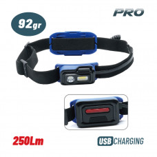 BORMANN Pro BPR6033 BORMANN Pro BPR6033 Φακός Κεφαλής Επαναφορτιζόμενος Διπλής λειτουργίας,250Lm,Αδιάβροχος