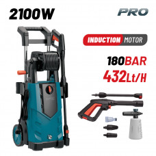 BORMANN Pro BPW4510 BORMANN Pro BPW4510 Πλυστικό Υψηλής Πίεσης 2100W,Επαγωγικό Μοτέρ,180bar,432L/h,Turbo Μπεκ,Ανέμη