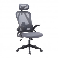 BORMANN ELITE BSF1835 ΒΟRMANN BSF1835 Καρέκλα Διευθυντική TROPHY,58x64x120-130cm, με Ανάκλιση, Στήριξη μέσης, Γκρι