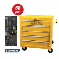 BORMANN Lite BWR7100SET ΕΡΓΑΛΕΙΟΦΟΡΕΑΣ 5 ΣΥΡΤΑΡΙΑ ΣΕΤ 216 ΕΡΓΑΛΕΙΑ ΜΕ ΣΤΟΠ, Μ64xΠ36xΥ62cm