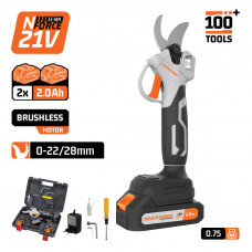NAKAYAMA EC1250 NAKAYAMA Ψαλίδι Κλάδου Μπαταρίας 21V,Brushless,0-22/28mm,1kg 2x2Ah Li-Ion,Βαλίτσα
