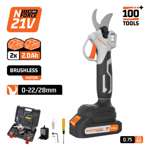 NAKAYAMA EC1250 NAKAYAMA Ψαλίδι Κλάδου Μπαταρίας 21V,Brushless,0-22/28mm,1kg 2x2Ah Li-Ion,Βαλίτσα NAKAYAMA EC1250 NAKAYAMA Ψαλίδι Κλάδου Μπαταρίας 21V,Brushless,0-22/28mm,1kg 2x2Ah Li-Ion,Βαλίτσα