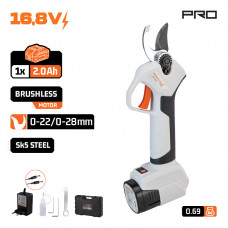 NAKAYAMA PRO EC1300 ΨΑΛΙΔΙ ΚΛΑΔΟΥ ΜΠΑΤΑΡΙΑΣ 16.8V, BRUSHLESS, ΚΟΠΗ 0-22/0-28mm, 690gr ,ΜΠΑΤΑΡΙΑ 2Ah Li-Ion, ΒΑΛΙΤΣΑ