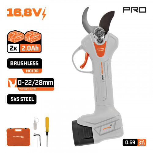 NAKAYAMA PRO EC1428 NAKAYAMA PRO EC1428 Ψαλίδι Κλάδου Brushless Μπαταρίας 16.8V,0-22/28mm,1kg,2x2Ah Li-Ion NAKAYAMA PRO EC1428 NAKAYAMA PRO EC1428 Ψαλίδι Κλάδου Brushless Μπαταρίας 16.8V,0-22/28mm,1kg,2x2Ah Li-Ion