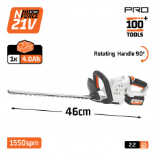 NAKAYAMA PRO EC1651X4 NAKAYAMA Pro EC1651X4 Ψαλίδι Μπορντούρας Μπαταρίας 21V, Li-Ion, 1x4Ah, με Περιστρεφόμενη Λαβή 90°