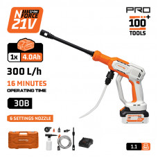 NAKAYAMA PRO EC1660X4CA NAKAYAMA Pr EC1660X4CA Πλυστικό Μπαταρίας 21V,30Bar,300Lt/h,Μπαταρία 4Αh με 6 Λειτουργίες & Βαλίτσα