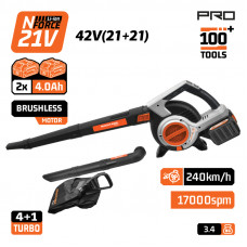 NAKAYAMA PRO EC1715X44 NAKAYAMA Pro EC1715X44 Φυσητήρας Απορροφητήρας Μπαταρίας 42V,Brushless,2x4Ah,5 Ταχύτητες,288km/h