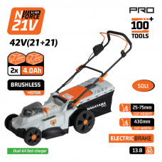 NAKAYAMA PRO EC1726X44 NAKAYAMA Pro EC1726X44 Μηχανή Γκαζόν Μπαταρίας Brushless 42V,Li-Ion,2x4Ah,4A,Κοπή 43cm