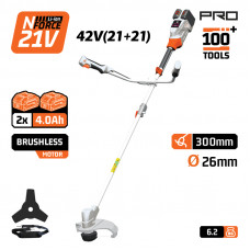 NAKAYAMA PRO EC4611X44 NAKAYAMA Pro EC4611X44 Θαμνοκοπτικό Brushless Μπαταρίας 42V (21+21),Li-Ion,2x4Ah,30cm Μεσινέζα