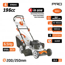 NAKAYAMA PRO PM5560 NAKAYAMA Pro PM5560 Χλοοκοπτική Αυτοκινούμενη Βενζίνης, 196cc, Πλάτος Κοπής 56cm, Κάδος 60L, 4 σε 1